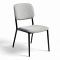 Stoel van staal en stof in grijs met afmetingen 45 x 45 x 85cm